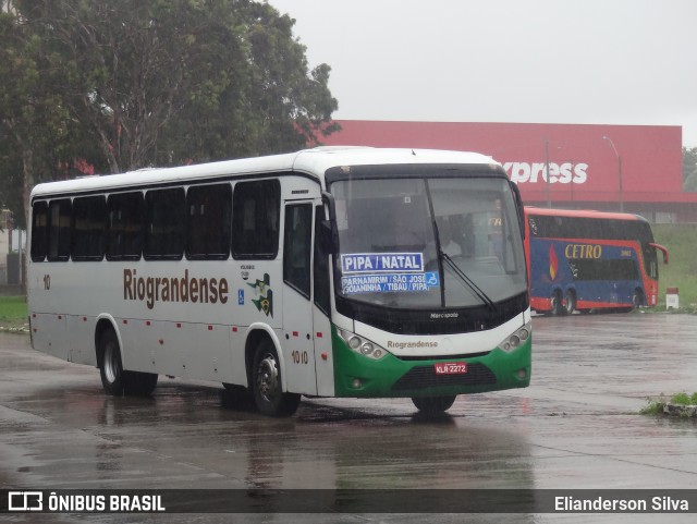 Viação Riograndense 1010 na cidade de Natal, Rio Grande do Norte, Brasil, por Elianderson Silva. ID da foto: 8905807.