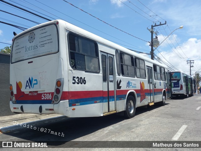 AVP - Auto Viação Paraíso 5306 na cidade de Aracaju, Sergipe, Brasil, por Matheus dos Santos. ID da foto: 8904582.