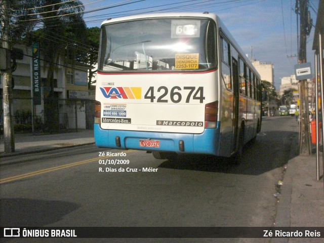 Viação Acari 42674 na cidade de Rio de Janeiro, Rio de Janeiro, Brasil, por Zé Ricardo Reis. Número da foto: #8906820.