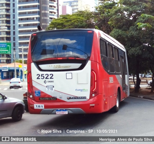 Expresso CampiBus 2522 na cidade de Campinas, São Paulo, Brasil, por Henrique Alves de Paula Silva. ID da foto: 8906180.