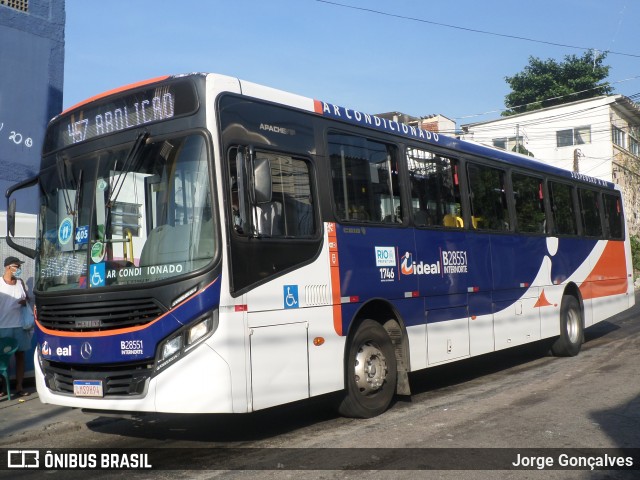 Viação Ideal B28551 na cidade de Rio de Janeiro, Rio de Janeiro, Brasil, por Jorge Gonçalves. ID da foto: 8909708.