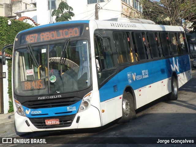 Viação Verdun B71148 na cidade de Rio de Janeiro, Rio de Janeiro, Brasil, por Jorge Gonçalves. ID da foto: 8909717.