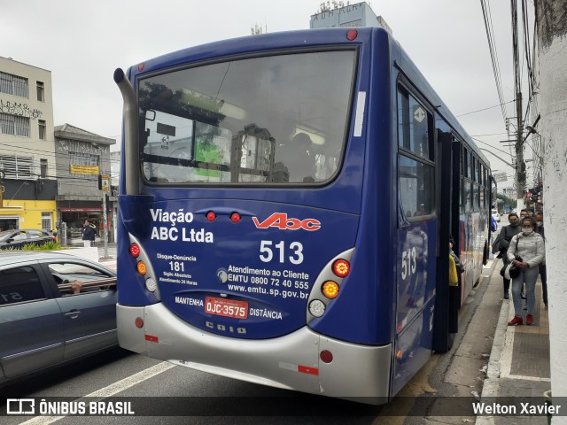 Auto Viação ABC 513 na cidade de São Paulo, São Paulo, Brasil, por Welton Xavier. ID da foto: 8911060.