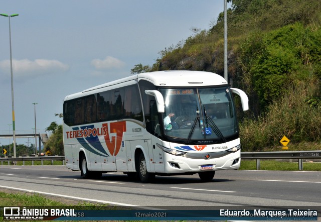 Viação Teresópolis RJ 203.006 na cidade de Guapimirim, Rio de Janeiro, Brasil, por Eduardo  Marques Teixeira. ID da foto: 8913139.