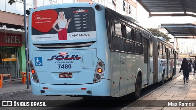 SOUL - Sociedade de Ônibus União Ltda. 7480 na cidade de Porto Alegre, Rio Grande do Sul, Brasil, por Max Ramos. Número da foto: #8916377.