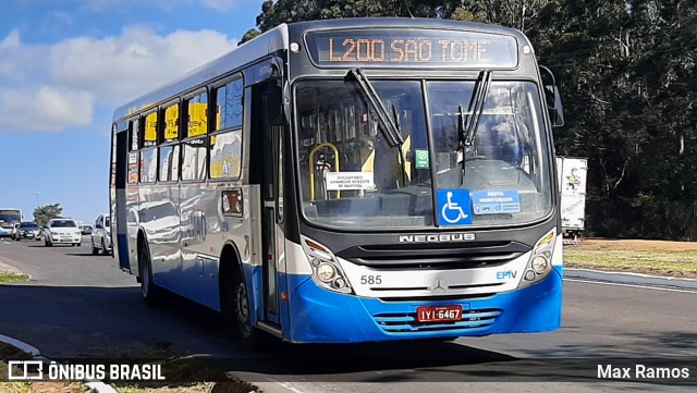 Empresa de Transporte Coletivo Viamão 585 na cidade de Viamão, Rio Grande do Sul, Brasil, por Max Ramos. ID da foto: 8917730.