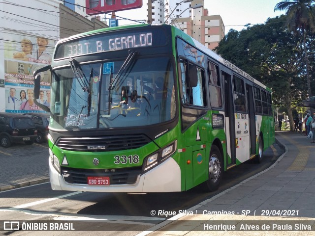 VB Transportes e Turismo 3318 na cidade de Campinas, São Paulo, Brasil, por Henrique Alves de Paula Silva. Número da foto: #8869050.