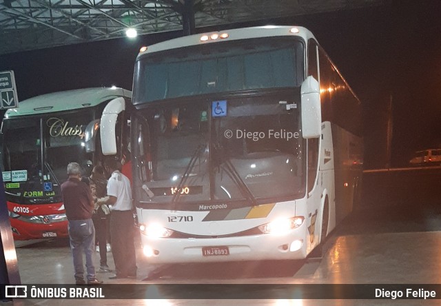 Empresa Gontijo de Transportes 12710 na cidade de Formiga, Minas Gerais, Brasil, por Diego Felipe. ID da foto: 8869313.