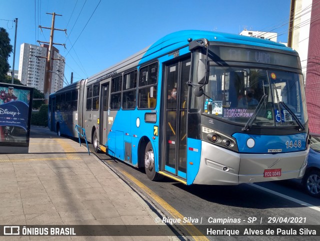 VB Transportes e Turismo 1448 na cidade de Campinas, São Paulo, Brasil, por Henrique Alves de Paula Silva. ID da foto: 8869034.