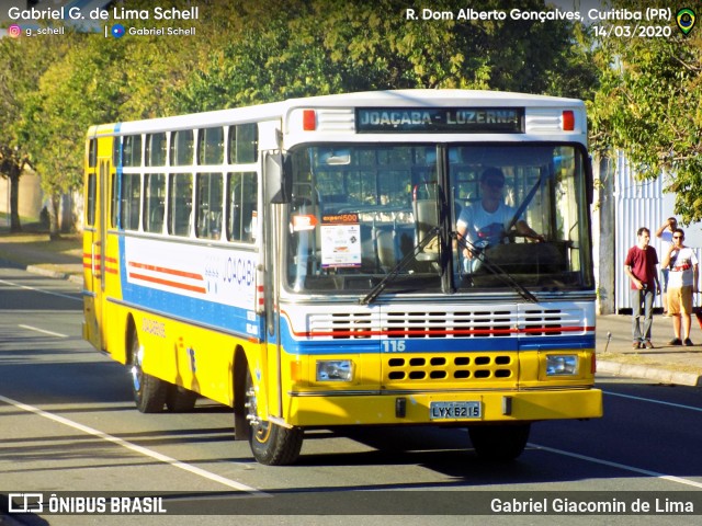 Ônibus Particulares 115 na cidade de Curitiba, Paraná, Brasil, por Gabriel Giacomin de Lima. ID da foto: 8870394.