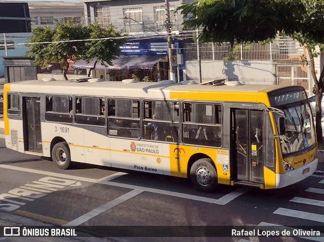 Viação Metrópole Paulista - Zona Leste 3 1691 na cidade de São Paulo, São Paulo, Brasil, por Rafael Lopes de Oliveira. Número da foto: #8921305.
