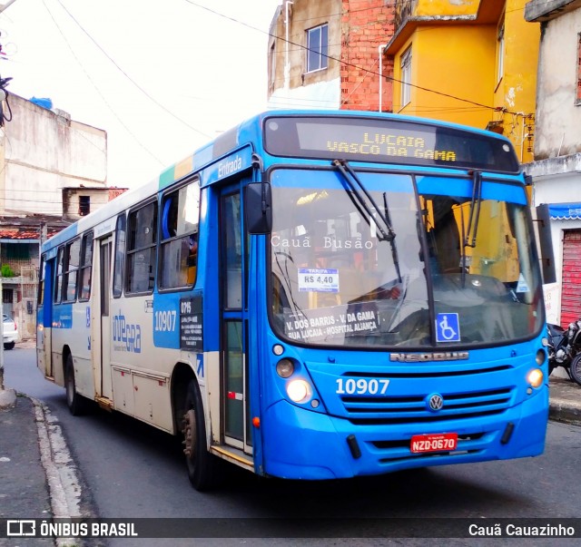 Concessionária Salvador Norte - CSN Transportes 10907 na cidade de Salvador, Bahia, Brasil, por Cauã Cauazinho. ID da foto: 8924171.