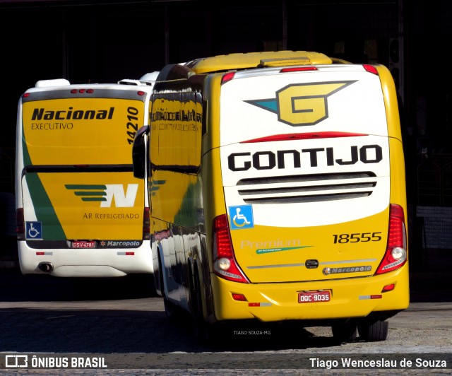 Empresa Gontijo de Transportes 18555 na cidade de João Monlevade, Minas Gerais, Brasil, por Tiago Wenceslau de Souza. ID da foto: 8929075.