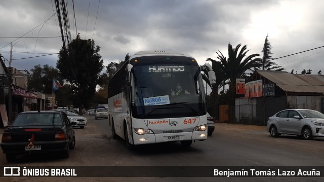 Buses Hualpén 647 na cidade de Padre Hurtado, Talagante, Metropolitana de Santiago, Chile, por Benjamín Tomás Lazo Acuña. ID da foto: 8928630.