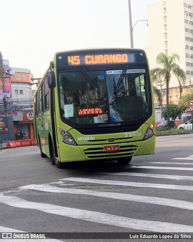 Santo Antônio Transportes Niterói 2.2.036 na cidade de Niterói, Rio de Janeiro, Brasil, por Luiz Eduardo Lopes da Silva. ID da foto: 8929188.