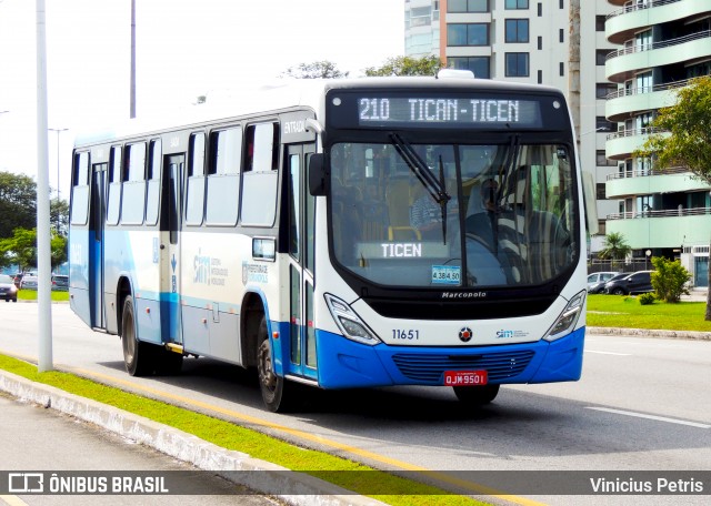 Canasvieiras Transportes 11651 na cidade de Florianópolis, Santa Catarina, Brasil, por Vinicius Petris. Número da foto: #8931626.