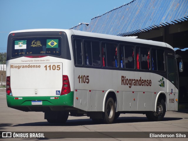 Viação Riograndense 1105 na cidade de Natal, Rio Grande do Norte, Brasil, por Elianderson Silva. ID da foto: 8935733.