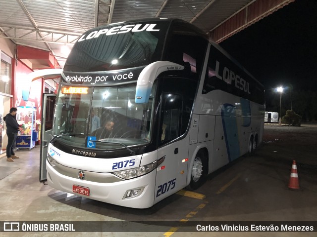 LopeSul Transportes - Lopes e Oliveira Transportes e Turismo - Lopes Sul 2075 na cidade de Realeza, Paraná, Brasil, por Carlos Vinicius Estevão Menezes. ID da foto: 8936496.