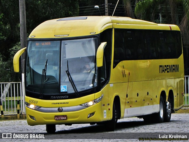 Viação Itapemirim 60069 na cidade de Juiz de Fora, Minas Gerais, Brasil, por Luiz Krolman. ID da foto: 8934551.