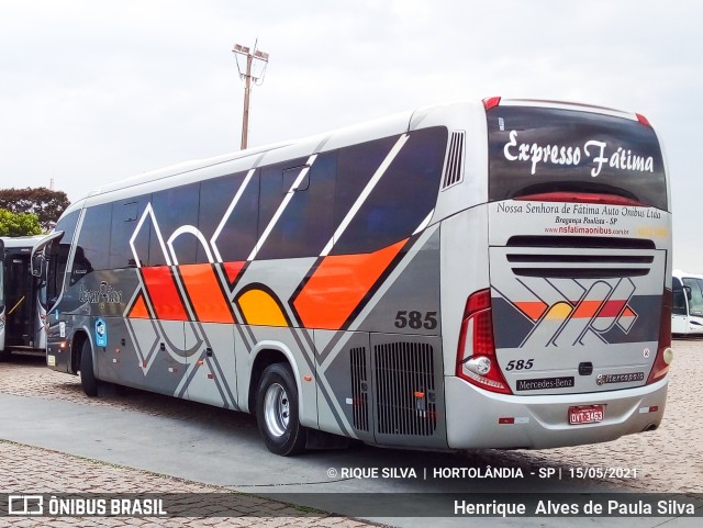 Nossa Senhora de Fátima Auto Ônibus 585 na cidade de Hortolândia, São Paulo, Brasil, por Henrique Alves de Paula Silva. ID da foto: 8939077.