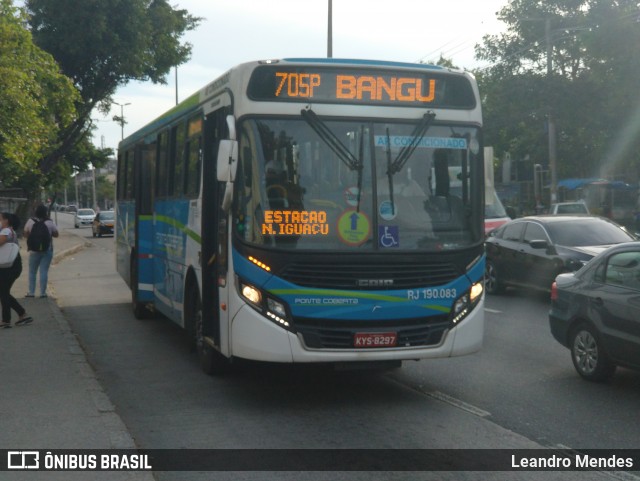 Viação Ponte Coberta RJ 190.083 na cidade de Rio de Janeiro, Rio de Janeiro, Brasil, por Leandro Mendes. Número da foto: #8938833.