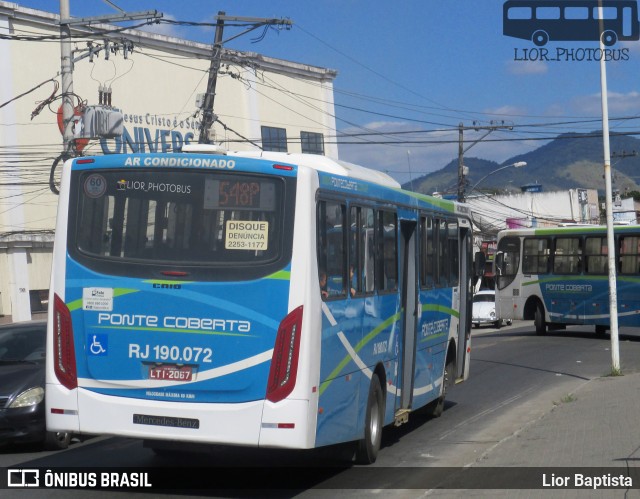 Viação Ponte Coberta RJ 190.072 na cidade de Nova Iguaçu, Rio de Janeiro, Brasil, por Lior Baptista. ID da foto: 8937464.