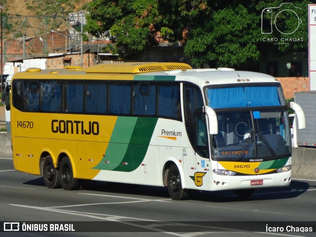 Empresa Gontijo de Transportes 14670 na cidade de Salvador, Bahia, Brasil, por Ícaro Chagas. ID da foto: 8938966.