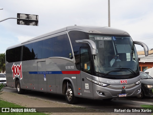 Auto Viação 1001 RJ 108.1105 na cidade de Rio das Ostras, Rio de Janeiro, Brasil, por Rafael da Silva Xarão. ID da foto: 8940749.