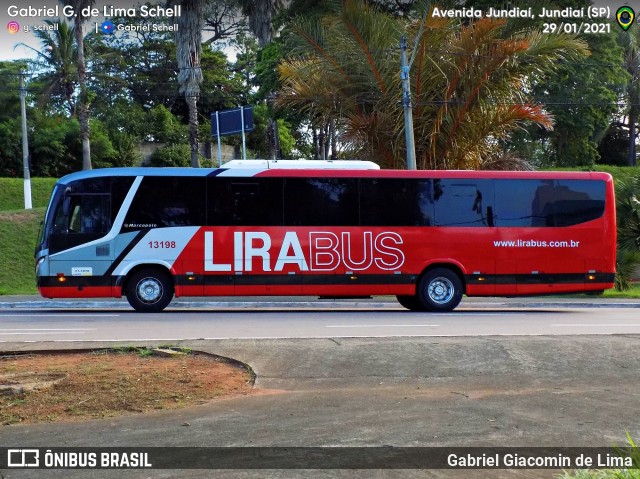 Lirabus 13198 na cidade de Jundiaí, São Paulo, Brasil, por Gabriel Giacomin de Lima. ID da foto: 8944518.