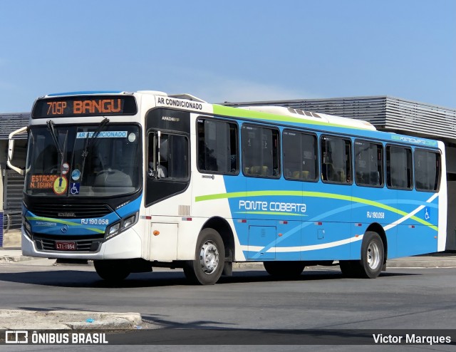 Viação Ponte Coberta RJ 190.058 na cidade de Rio de Janeiro, Rio de Janeiro, Brasil, por Victor Marques. Número da foto: #8944680.