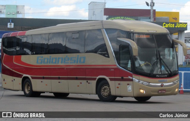 Auto Viação Goianésia 194003-5 na cidade de Goiânia, Goiás, Brasil, por Carlos Júnior. Número da foto: #8945624.