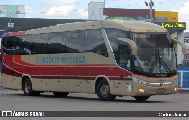 Auto Viação Goianésia 194003-5 na cidade de Goiânia, Goiás, Brasil, por Carlos Júnior. ID da foto: 8945624.