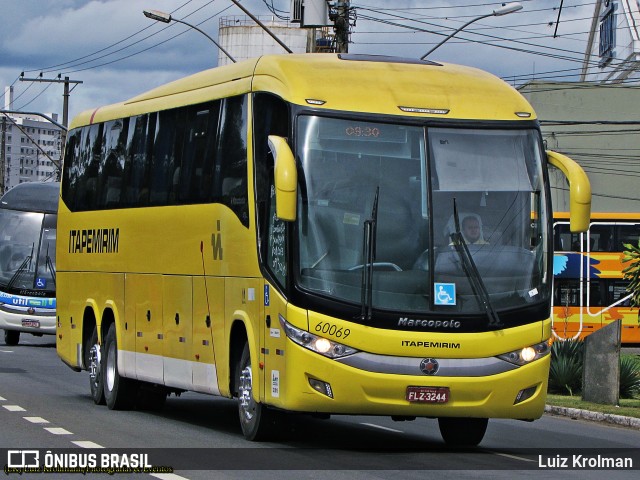 Viação Itapemirim 60069 na cidade de Juiz de Fora, Minas Gerais, Brasil, por Luiz Krolman. ID da foto: 8946932.