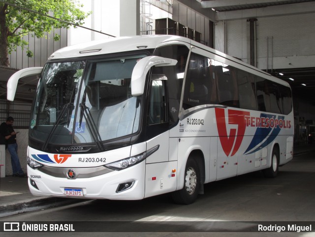Viação Teresópolis RJ 203.042 na cidade de Rio de Janeiro, Rio de Janeiro, Brasil, por Rodrigo Miguel. Número da foto: #8871891.