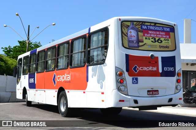 Capital Transportes 8316 na cidade de Aracaju, Sergipe, Brasil, por Eduardo Ribeiro. ID da foto: 8872130.