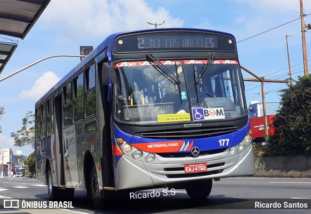 Auto Viação ABC 177 na cidade de São Bernardo do Campo, São Paulo, Brasil, por Ricardo Santos. ID da foto: 8873232.