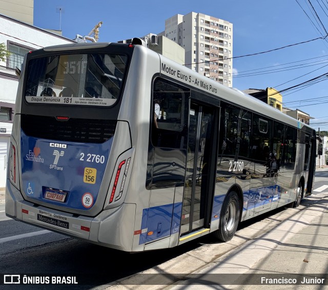 Sambaíba Transportes Urbanos 2 2760 na cidade de São Paulo, São Paulo, Brasil, por Francisco  Junior. ID da foto: 8873243.