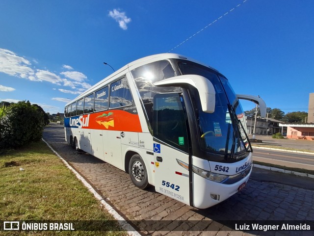 Unesul de Transportes 5542 na cidade de Vila Flores, Rio Grande do Sul, Brasil, por Luiz Wagner Almeida. ID da foto: 8872372.