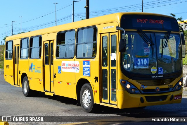AVP - Auto Viação Paraíso 5291 na cidade de Aracaju, Sergipe, Brasil, por Eduardo Ribeiro. Número da foto: #8872592.