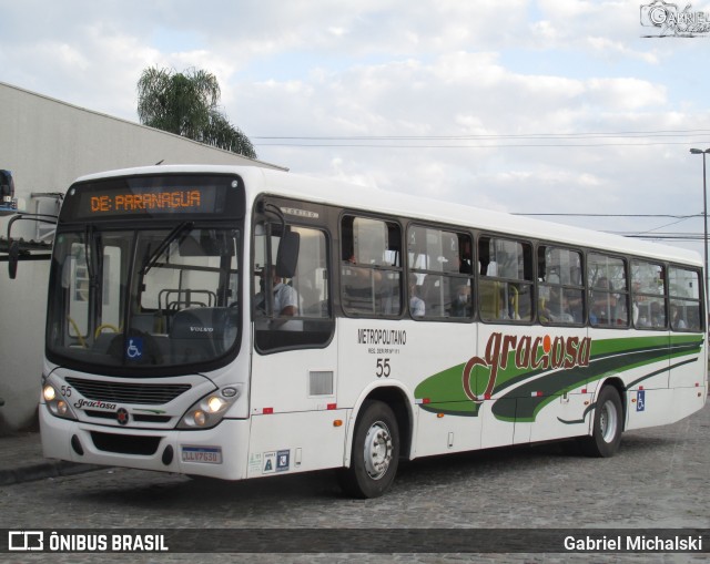 Viação Graciosa 55 na cidade de Pontal do Paraná, Paraná, Brasil, por Gabriel Michalski. ID da foto: 8872815.