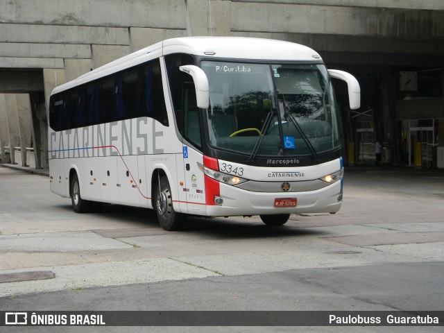 Auto Viação Catarinense 3343 na cidade de Curitiba, Paraná, Brasil, por Paulobuss  Guaratuba. ID da foto: 8949168.