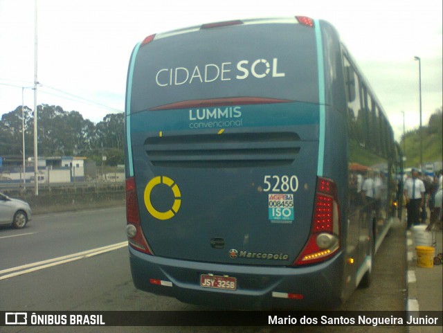 Viação Cidade Sol 5280 na cidade de Simões Filho, Bahia, Brasil, por Mario dos Santos Nogueira Junior. Número da foto: #8948129.