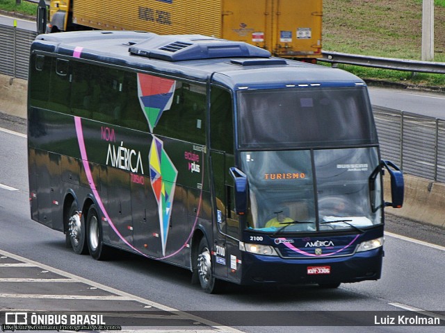 Nova América Turismo 2100 na cidade de Aparecida, São Paulo, Brasil, por Luiz Krolman. ID da foto: 8949270.