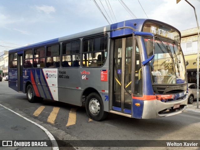 Auto Viação ABC 511 na cidade de São Bernardo do Campo, São Paulo, Brasil, por Welton Xavier. ID da foto: 8951905.