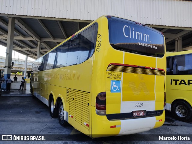 Viação Itapemirim 8869 na cidade de Rio de Janeiro, Rio de Janeiro, Brasil, por Marcelo Horta. Número da foto: #8951951.