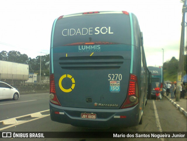 Viação Cidade Sol 5270 na cidade de Simões Filho, Bahia, Brasil, por Mario dos Santos Nogueira Junior. Número da foto: #8951167.