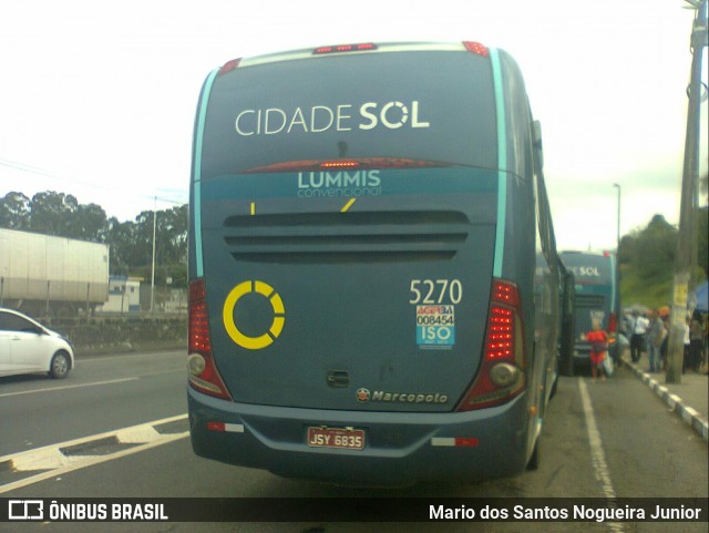 Viação Cidade Sol 5270 na cidade de Simões Filho, Bahia, Brasil, por Mario dos Santos Nogueira Junior. ID da foto: 8951167.