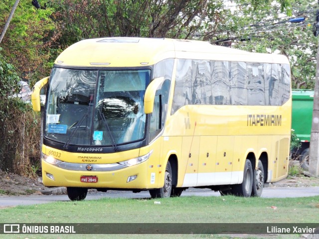 Viação Itapemirim 60033 na cidade de Recife, Pernambuco, Brasil, por Liliane Xavier. ID da foto: 8951123.