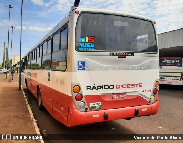 Rápido D´Oeste 4124 na cidade de Pontal, São Paulo, Brasil, por Vicente de Paulo Alves. ID da foto: 8876160.