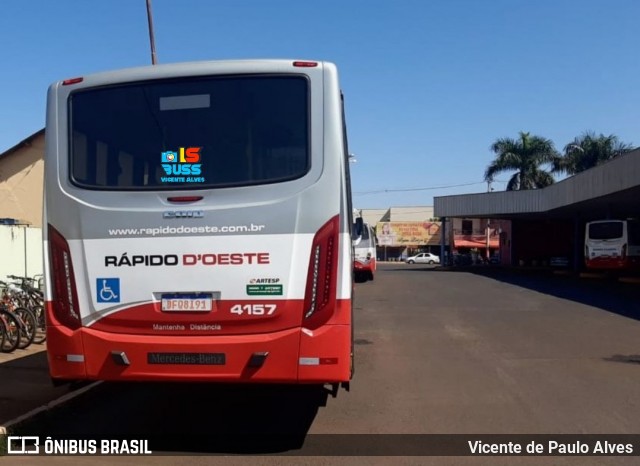 Rápido D´Oeste 4157 na cidade de Pontal, São Paulo, Brasil, por Vicente de Paulo Alves. ID da foto: 8878662.